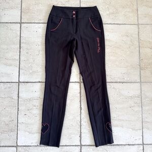 PHILIPP PLEIN Black Pants with Hearts, Size